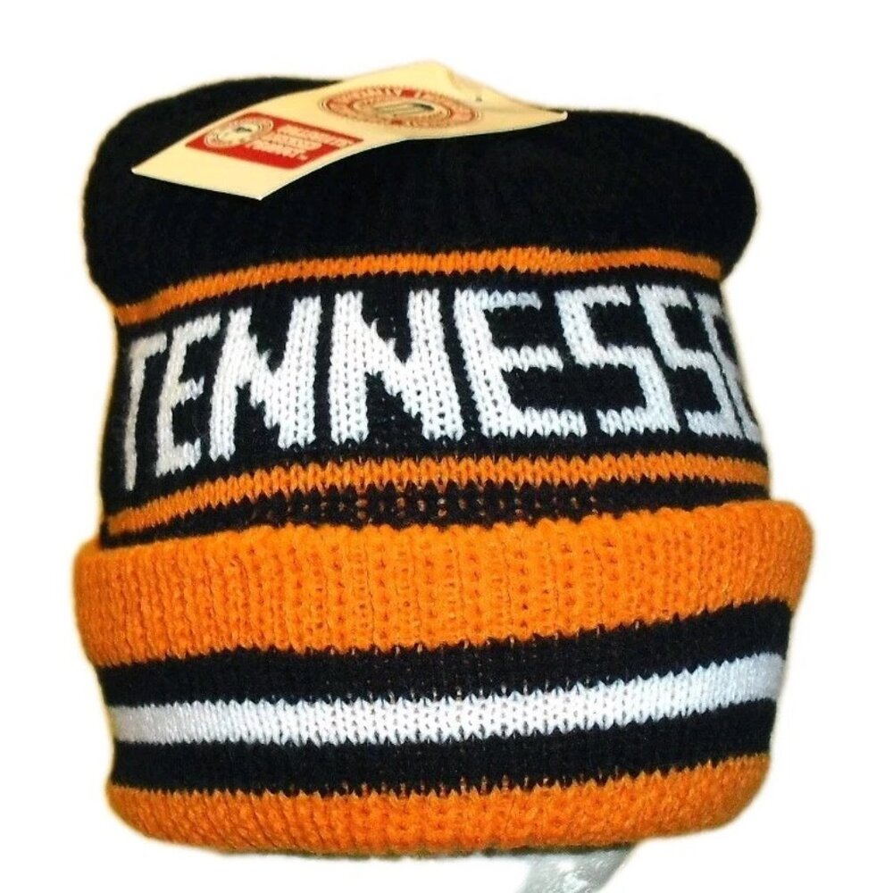 Tennessee Vols Volunteers Mens Vintage 90s Beanie Winter Cuffed Hat New Tag Ncaa